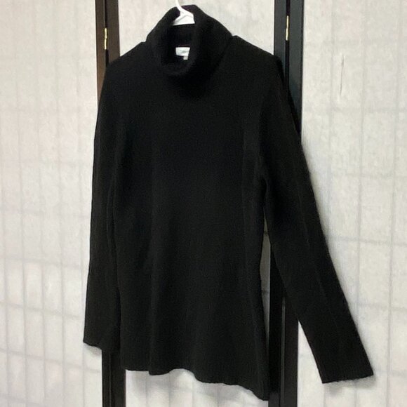Calvin Klein Turtleneck Fuzzy Soft Knit Pull Over Sweater Black L Long Sleeve - Picture 4 of 13